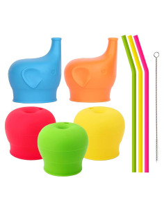 Tapas de Vaso de Silicona TOUGS - Paquete de 5, a Prueba de Derrames