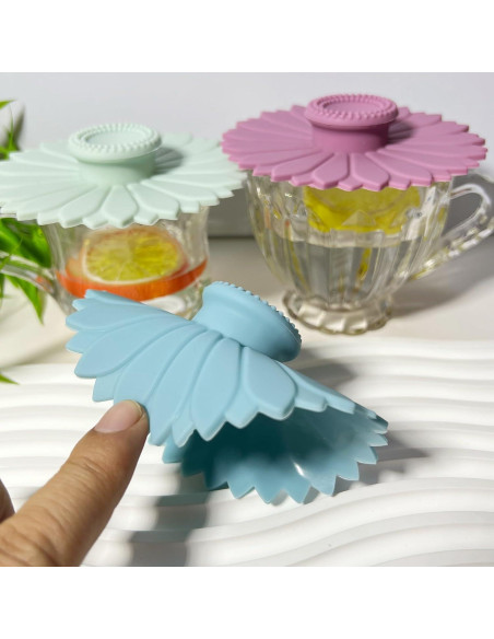 Cubiertas de Silicona MAQMAQQ para Tazas - Juego de 3 Multicolor