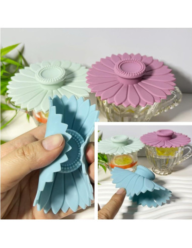 Cubiertas de Silicona MAQMAQQ para Tazas - Juego de 3 Multicolor