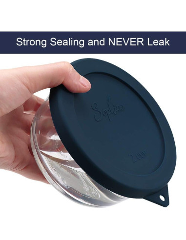 Tapa de Silicona Redonda SOPHICO 2 Tazas Azul Marino-Menta