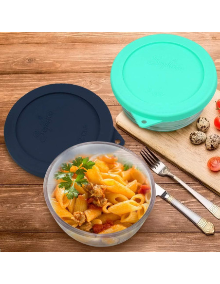 Tapa de Silicona Redonda SOPHICO 2 Tazas Azul Marino-Menta