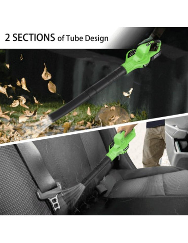 Soplador de Hojas NINOUKO 20V 4000mAh 2 Velocidades Verde