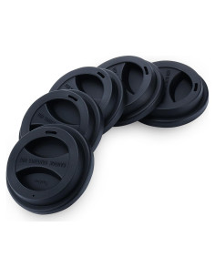 Tapa de Taza de Café Reutilizable KSENDALO - 5 Piezas, Negro