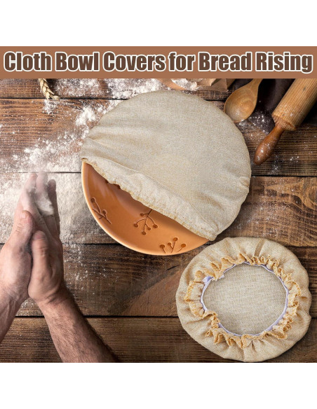 Cubiertas de Tazón Reutilizables Patelai 10 Pcs 5 Tamaños Beige