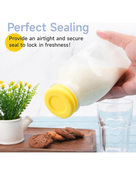 Paquete de 4 Tapas de Silicona Purekra 48mm para Botellas