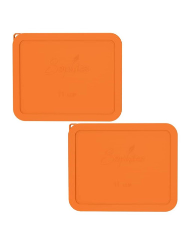 Cubiertas de Silicona Rectangulares 11 Tazas SOPHICO Naranja 2 Pack