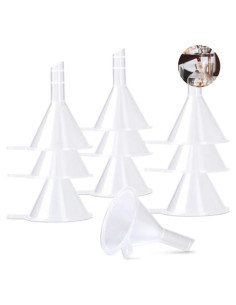 Set de 10 Mini Embudos de Plástico Transparente para Llenado