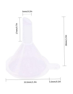 Set de 10 Mini Embudos de Plástico Transparente para Llenado 2