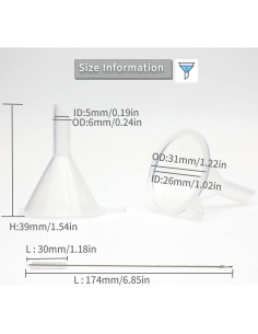 30 Embudos de Plástico Mini Agidea para Llenar Botellas 2