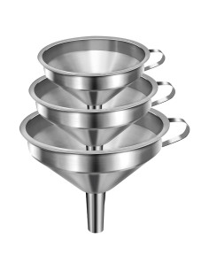 Juego de 3 Embudos de Acero Inoxidable Yokudo para Cocina