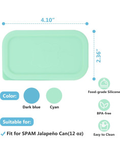 2 Tapas de Silicona Purekra para Latas de Spam 12 oz 2