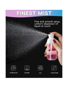 Paquete de 6 Botellas de Spray Rellenables uadbau 60ml Rosa 2