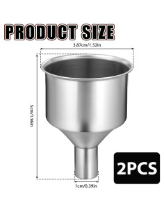 Juego de 2 Embudos de Acero Inoxidable 304 para Cocina 5 cm 2