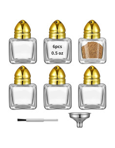 Set 6 Shakers Sal y Pimienta Vidrio eispap Dorado 14.2 ml