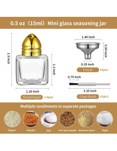 Set 6 Shakers Sal y Pimienta Vidrio eispap Dorado 14.2 ml 2