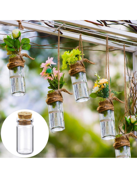 Yungyan 50 Mini Botellas de Vidrio con Corcho 1ml para DIY