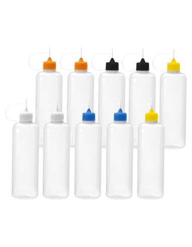 Goiio 10 Botellas Aplicador 120 ml Punta Precisión Multicolor