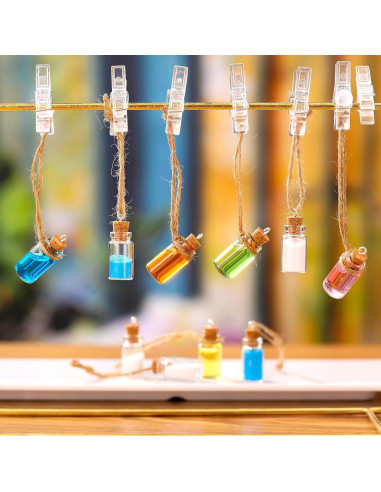 Yungyan 50 Mini Botellas de Vidrio con Corcho 1ml para DIY