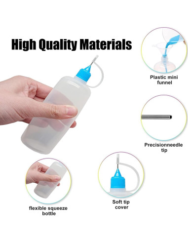 Goiio 10 Botellas Aplicador 120 ml Punta Precisión Multicolor