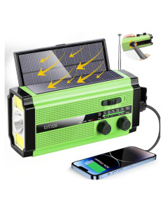 Radio de Emergencia TFTDOUP Solar/Manivela 5000mAh AM/FM