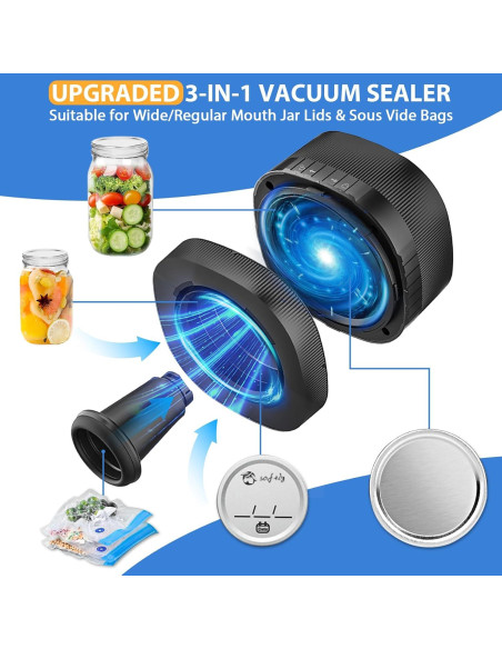 Sellador al Vacío Eléctrico Yoobao ZK-01 para Tarros Mason Sellador al Vacío Eléctrico Yoobao ZK-01 para Tarros Mason