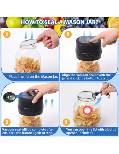 Sellador al Vacío Eléctrico Yoobao ZK-01 para Tarros Mason