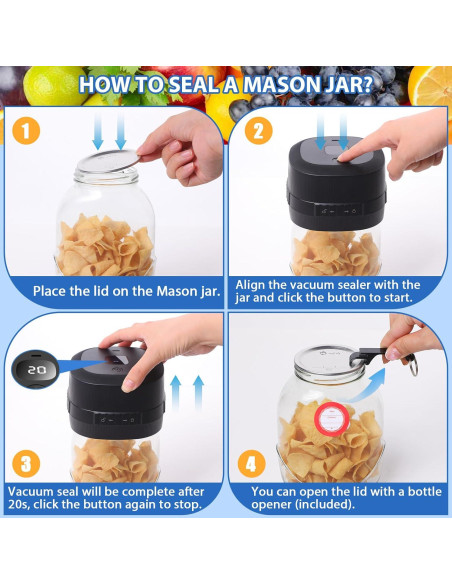 Sellador al Vacío Eléctrico Yoobao ZK-01 para Tarros Mason Sellador al Vacío Eléctrico Yoobao ZK-01 para Tarros Mason