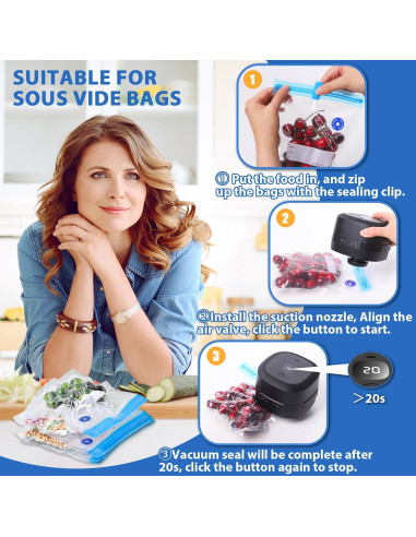 Sellador al Vacío Eléctrico Yoobao ZK-01 para Tarros Mason