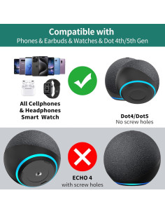 Soporte de Carga HomeMount para Auriculares y Echo Dot Negro 2