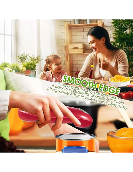 Abrelatas Eléctrico One Touch Genérico - Automático, Rojo