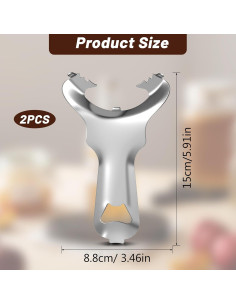 Abrebotellas de Tarro Tyqour Acero Inoxidable 2 Pcs Ergonomico 2