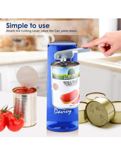 Abridor de Latas Eléctrico Davivy Azul 3 en 1 con Afilador 2