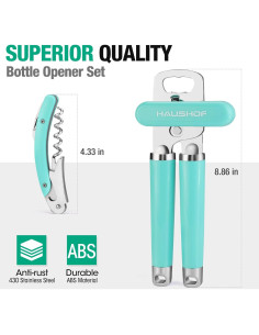 Juego de Abrebotellas Multifuncional HAUSHOF 2 Piezas Verde 2