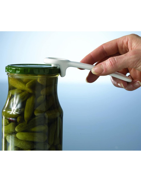 Abre frascos Brix Original Blanco, fácil uso para niños y artritis