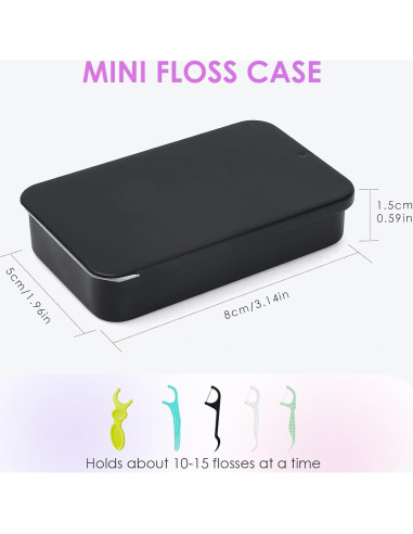 Estuche de Palillos de Hilo Dental Gerkia 2Pack Reutilizable