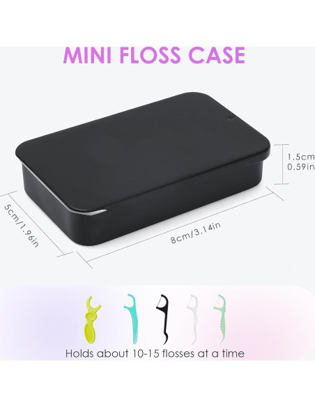 Estuche de Palillos de Hilo Dental Gerkia 2Pack Reutilizable