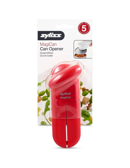 Abrelatas Manual Zyliss MagiCan Rojo - Sin Esfuerzo y Seguro
