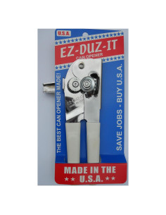 Abrebotellas manual EZ-DUZ-IT de acero cromado blanco