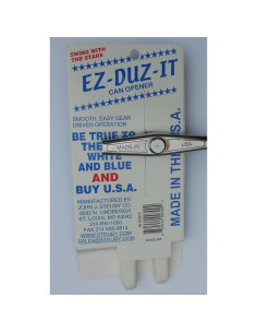 Abrebotellas manual EZ-DUZ-IT de acero cromado blanco 2