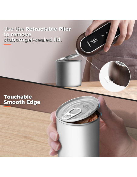 Abridor de Latas Eléctrico Canslab Turbo - Recargable USB, Apagado Automático, 100 Latas