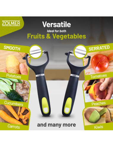 Pelador de Verduras ZOLMER con Cuchillas de Acero Inoxidable