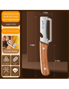 Pelador de Verduras ANMIOU con Mango de Madera y Abrebotellas 2