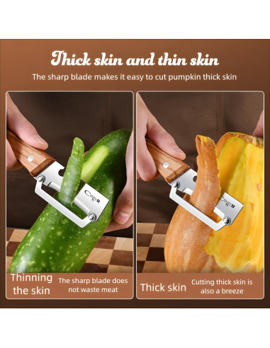 Pelador de Verduras ANMIOU con Mango de Madera y Abrebotellas