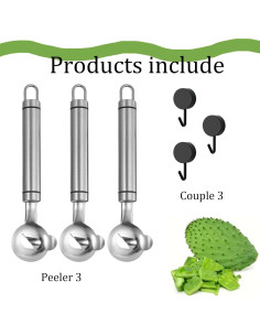 Pelador multifuncional de acero inoxidable Genérico 20x13cm 2