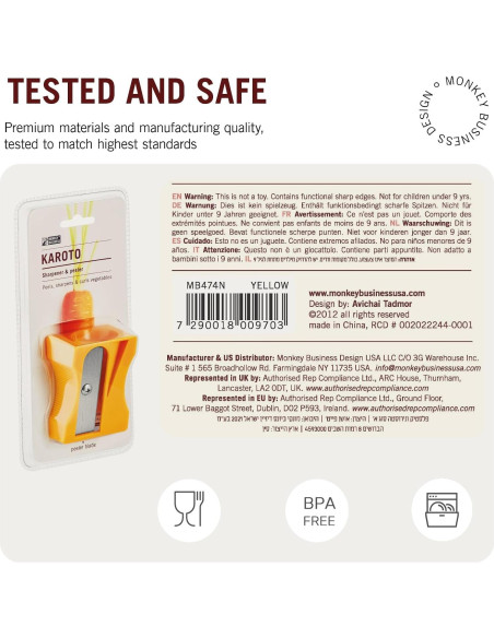 Afilador de Verduras Karoto Monkey Business - Pelador Amarillo