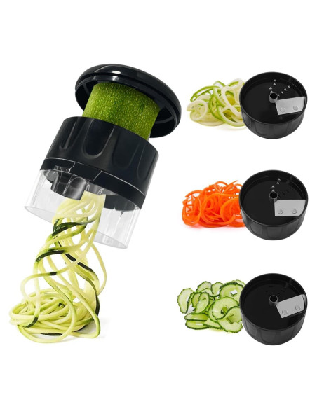 Cortador Espiralizador de Verduras 3 en 1 SUREWIN Negro