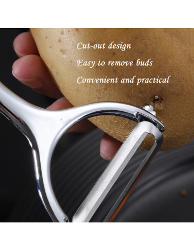 Pelador de Verduras y Frutas LASUND Acero Inoxidable Antideslizante