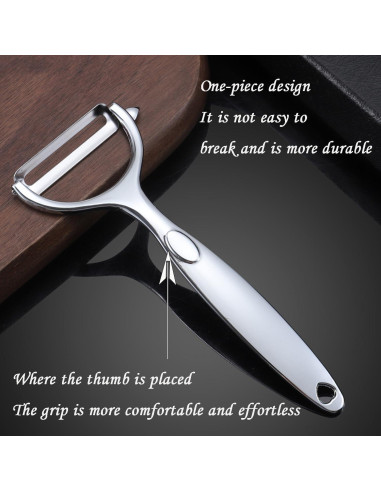 Pelador de Verduras y Frutas LASUND Acero Inoxidable Antideslizante