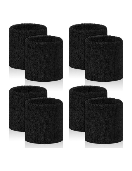 8 Bandas de Sudor para Muñeca PEASUG - Algodón Absorbente