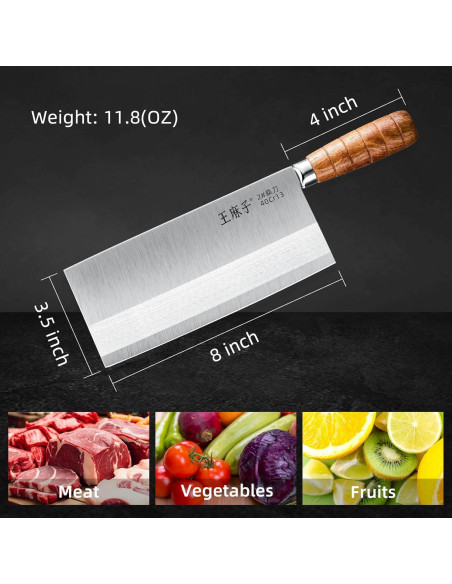 Cuchillo de Chef WANGMAZI 20.32cm Acero Inoxidable Plata Cuchillo de Chef WANGMAZI 20.32cm Acero Inoxidable Plata